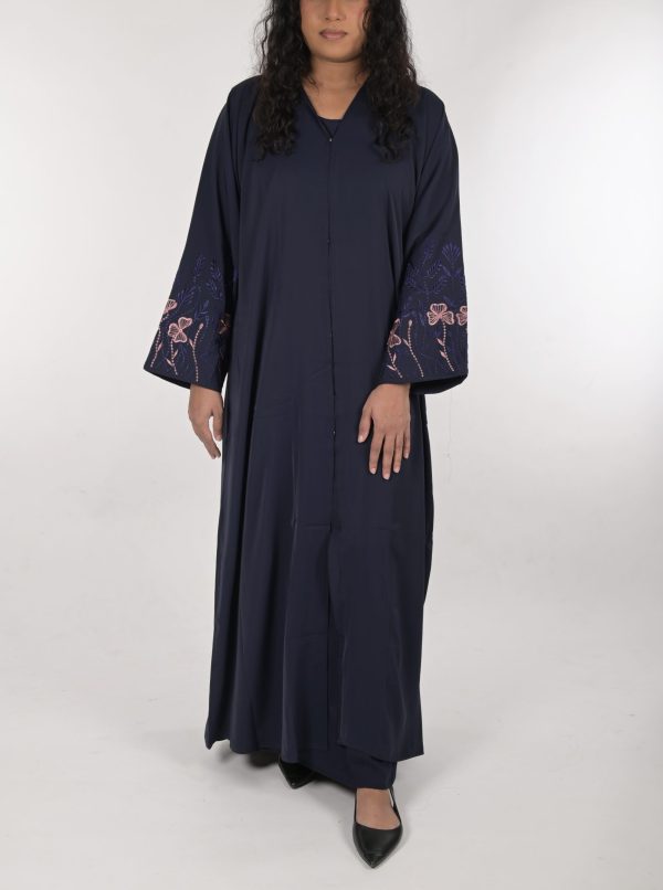 Stylish Front Open Embroidered Abaya